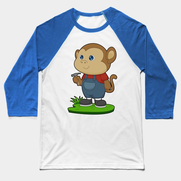 Monkey Craftsman Hammer Baseball T-Shirt by Markus Schnabel